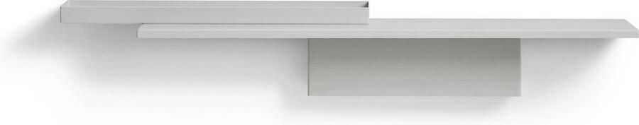 Puik design Duplex Wandrek Lichtgrijs Stalen Modulair Plankenrek Wall Shelf