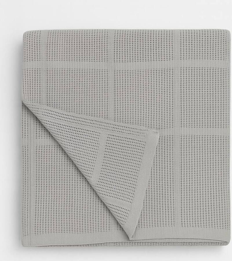 Pure Cotton Pure'Cotton Plaid 100% Katoen 130x180 cm Ideaal Zomers Ademend Bank en Bed Dekentje Ledikant Grijs