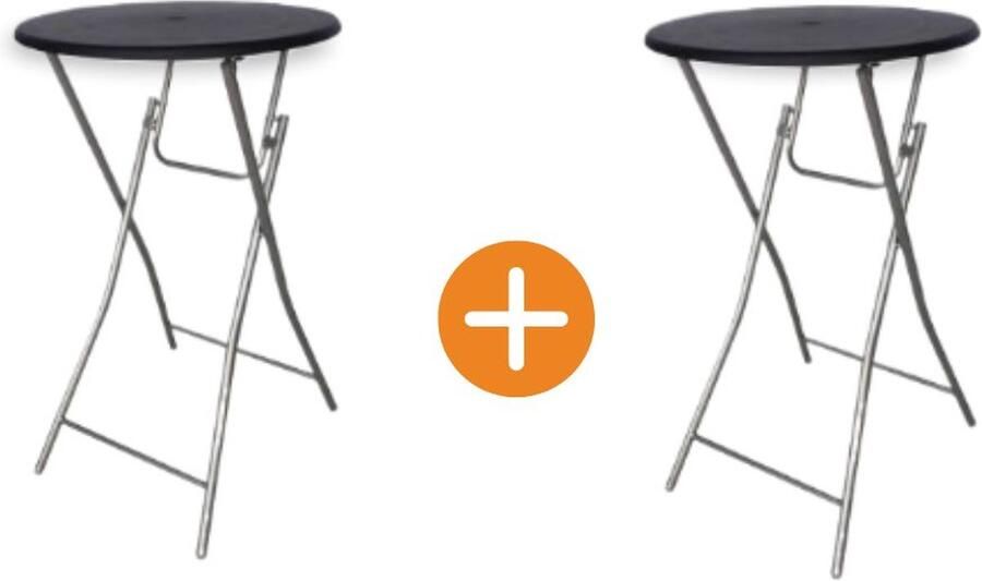 Pure Garden & Living 2x Statafel 65 cm zwart