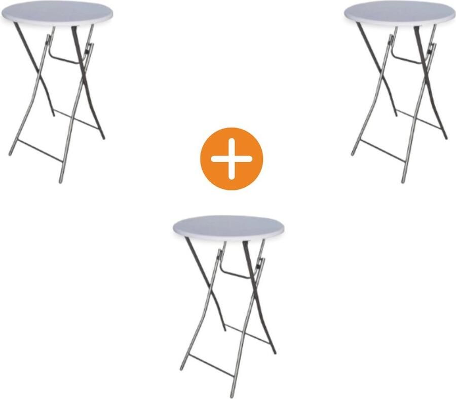 Pure Garden & Living 3x Statafel 65 cm wit