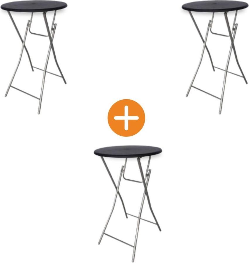 Pure Garden & Living 3x Statafel 65 cm zwart