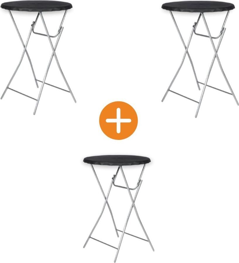 Pure Garden & Living 3x Statafel 80cm zwart