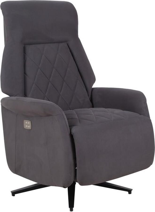 Pure Garden & Living Relaxfauteuil Dean Verstelbaar Elektrisch Tot 120 kg 113 5x73x80 cm Polyester Grijs