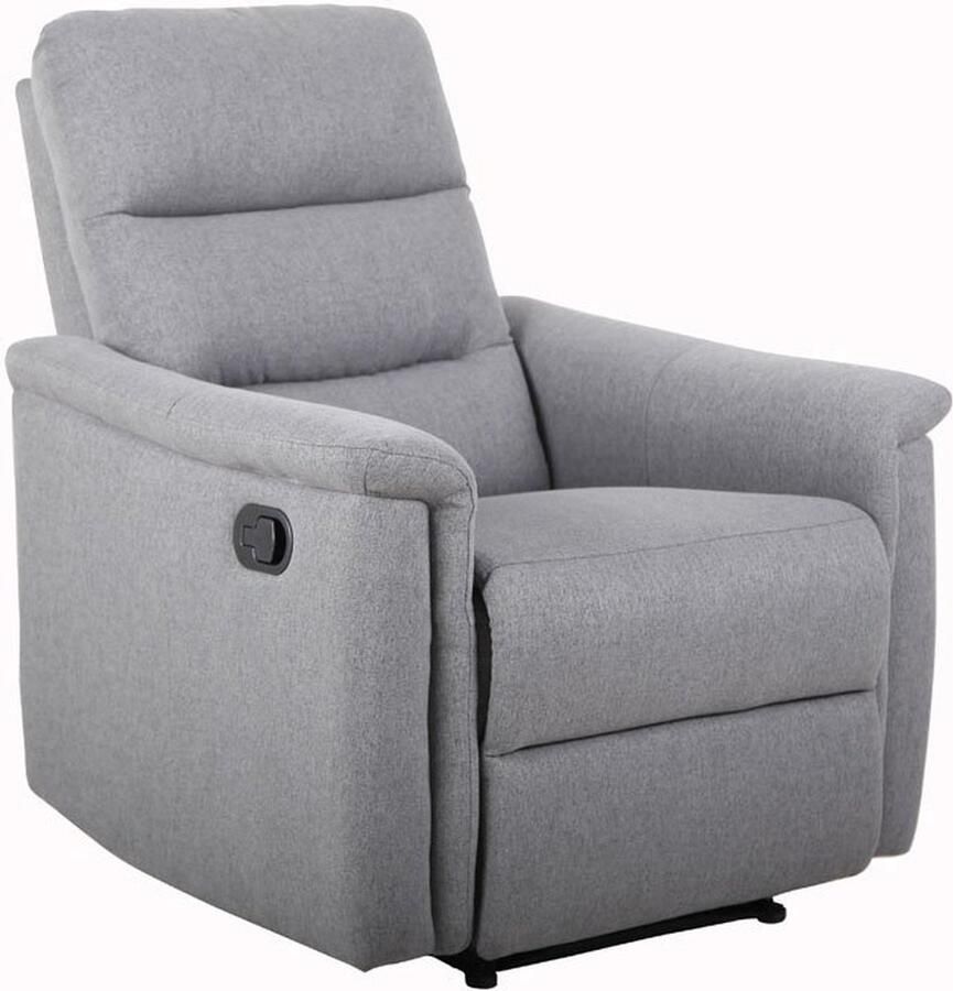 Pure Garden & Living Relaxfauteuil Devon Verstelbaar Handmatig Tot 120 kg 111x84x92 cm Stof Lichtgrijs