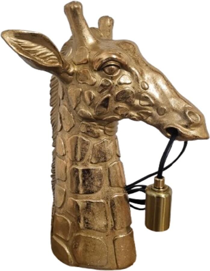 Pure home decor Giraffe buste lamp deco goud 40cm
