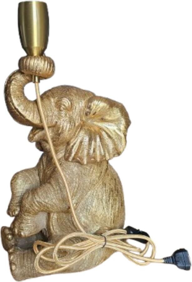 Pure home decor Olifant lamp deco goud 44cm