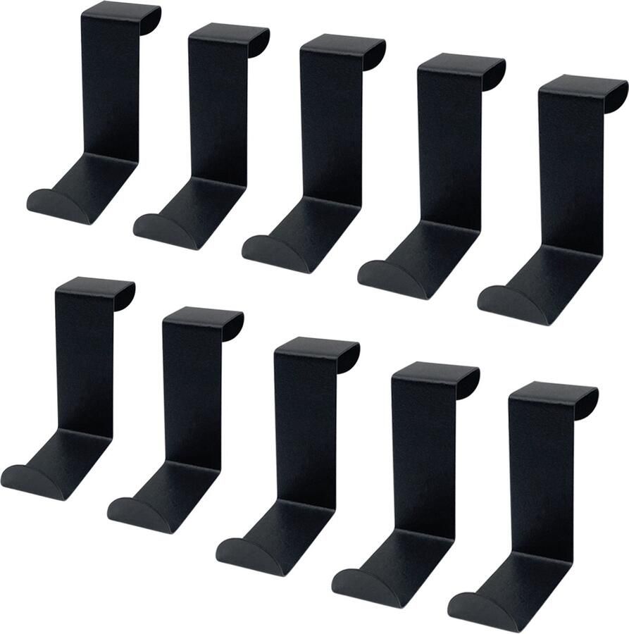 Purepeak Deurhaken over Deur Set 10 Stuks Kapstokken Hangend Wandkapstok Zwart