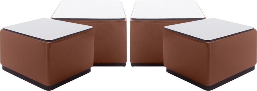 Purepeak Meubelverhogers Set 4 Stuks Bedverhogers 6 x 6 x 5.1 cm Tafelpoot verhoger Bruin