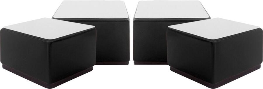Purepeak Meubelverhogers Set 4 Stuks Bedverhogers 8 x 8 x 5.1 cm Tafelpoot verhoger Zwart