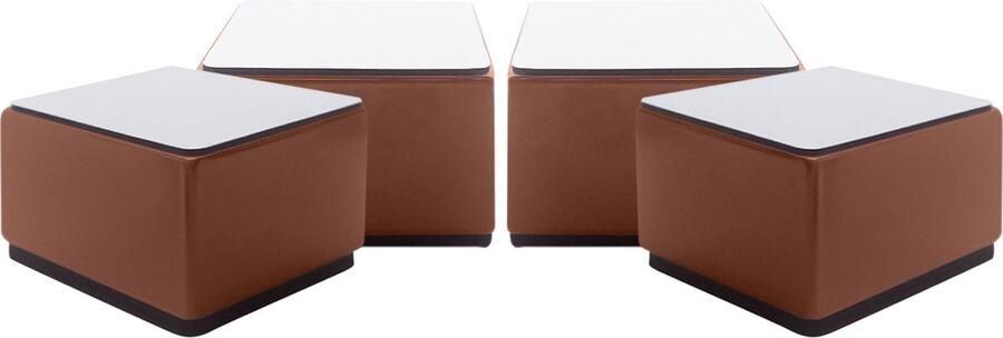 Purepeak Meubelverhogers Set 4 Stuks Bedverhogers 8 x 8 x 5.1 cm Tafelpoot verhoger Bruin