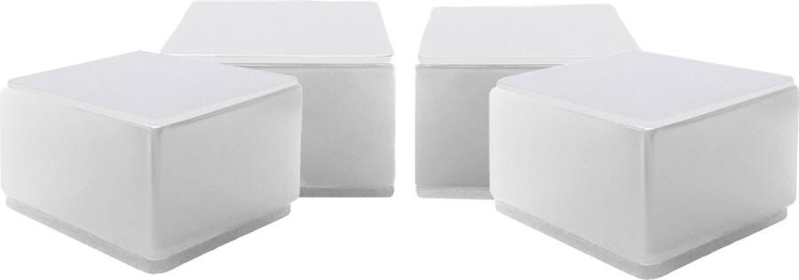 Purepeak Meubelverhogers Set 4 Stuks Bedverhogers 6 x 6 x 5.1 cm Tafelpoot verhoger Wit