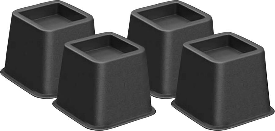 Purepeak Verstelbare Meubelverhogers Set 4 Stuks 10 cm Bedverhogers Tafelpoot verhoger Max. 600 kg Zwart