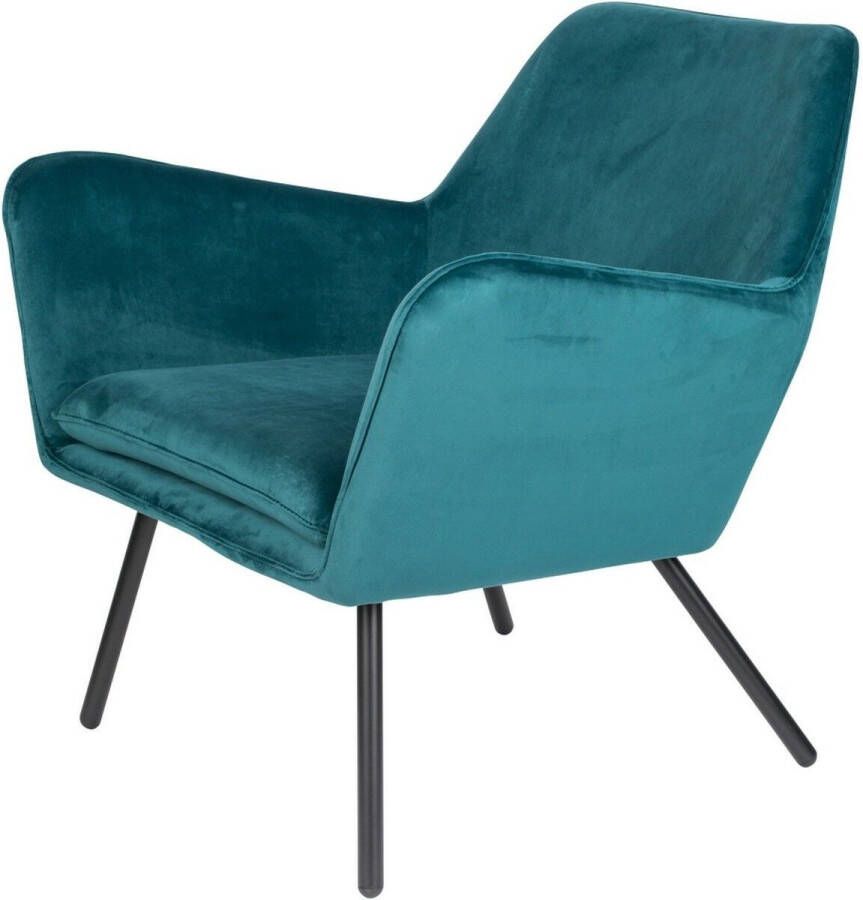 Puur Berg fauteuil velvet blauw