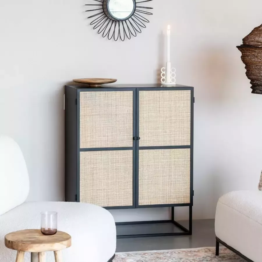 Puur Bjerka kast laag 2-deurs MDF rattan - Foto 3