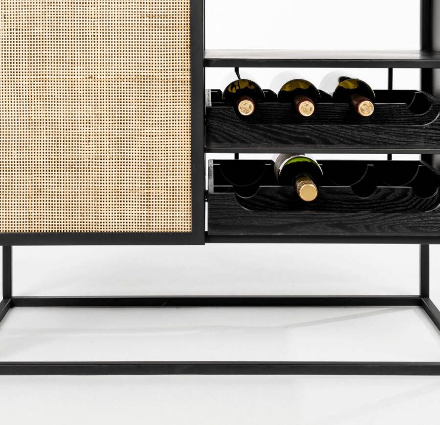 Puur Bjerka wijnkast laag MDF rattan