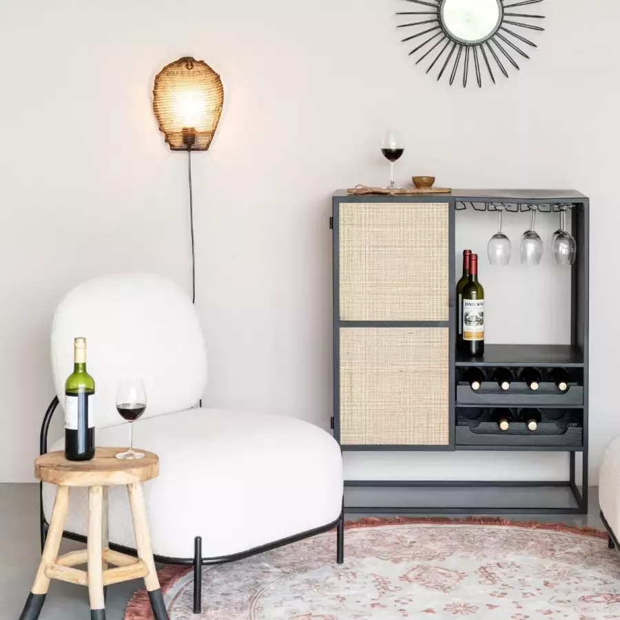 Puur Bjerka wijnkast laag MDF rattan - Foto 3