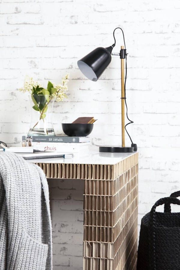 Kartent Kartonnen honingraat bureau Met 3mm wit plexiglas bovenblad Mogelijk met bovenblad