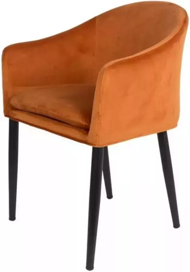 Puur Kinna eetkamerstoel velours oranje