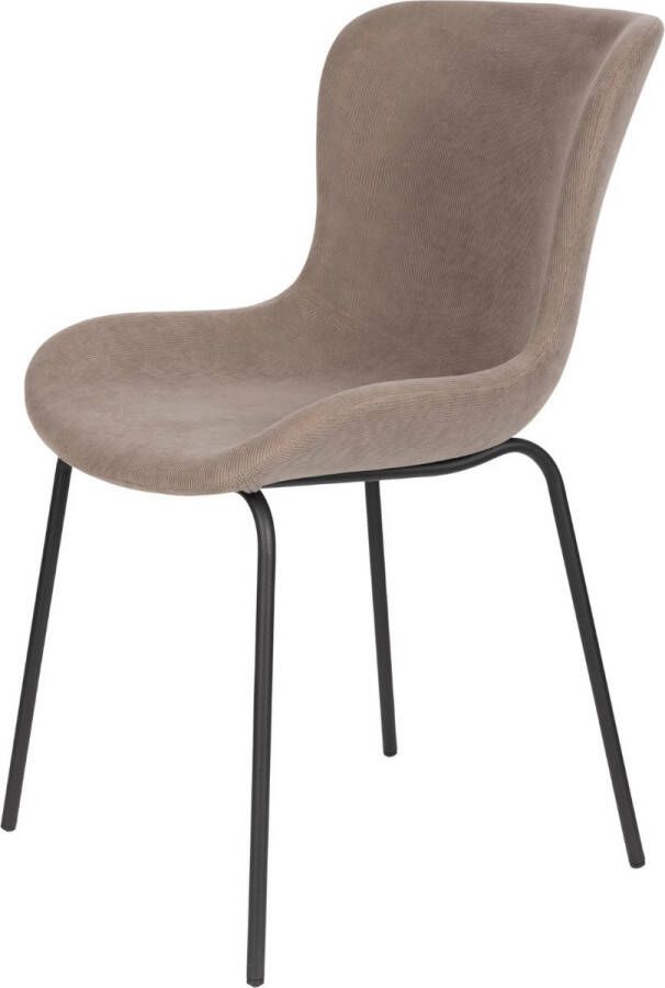 Puur Lindet eetkamerstoel ribstof taupe (Set van 2)