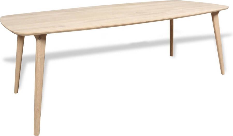 PUUR met hout Eiken Deens ovale eettafel 180x100cm met eiken tafelpoten