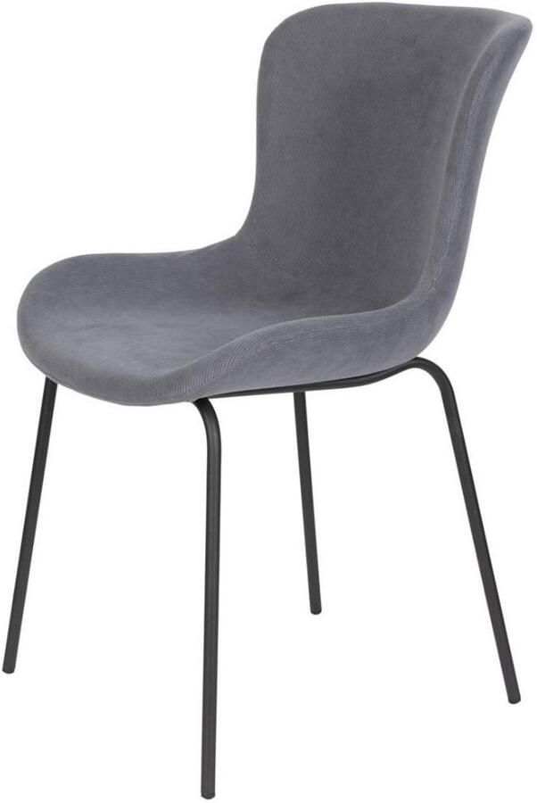 Puur Lindet eetkamerstoel ribstof blauw (Set van 2)