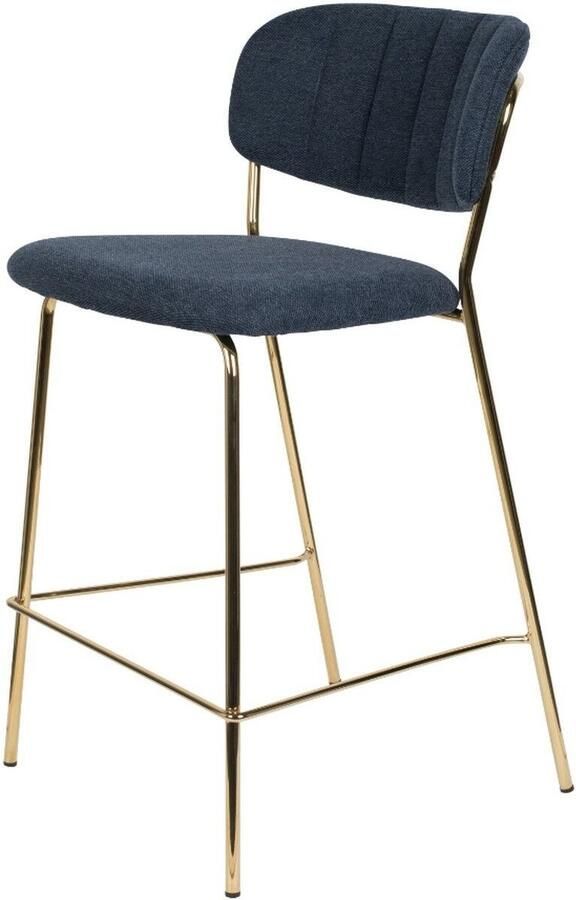 Puur Viken barstoel 65 cm donkerblauw goud (Set van 2)