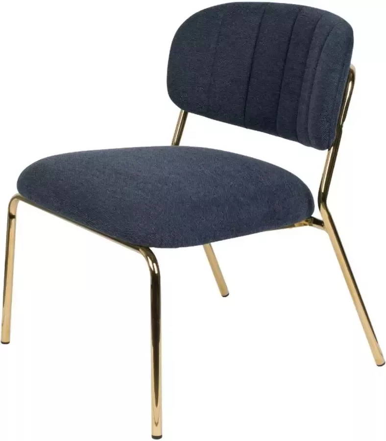 Puur Viken fauteuil donkerblauw goud (Set van 2)