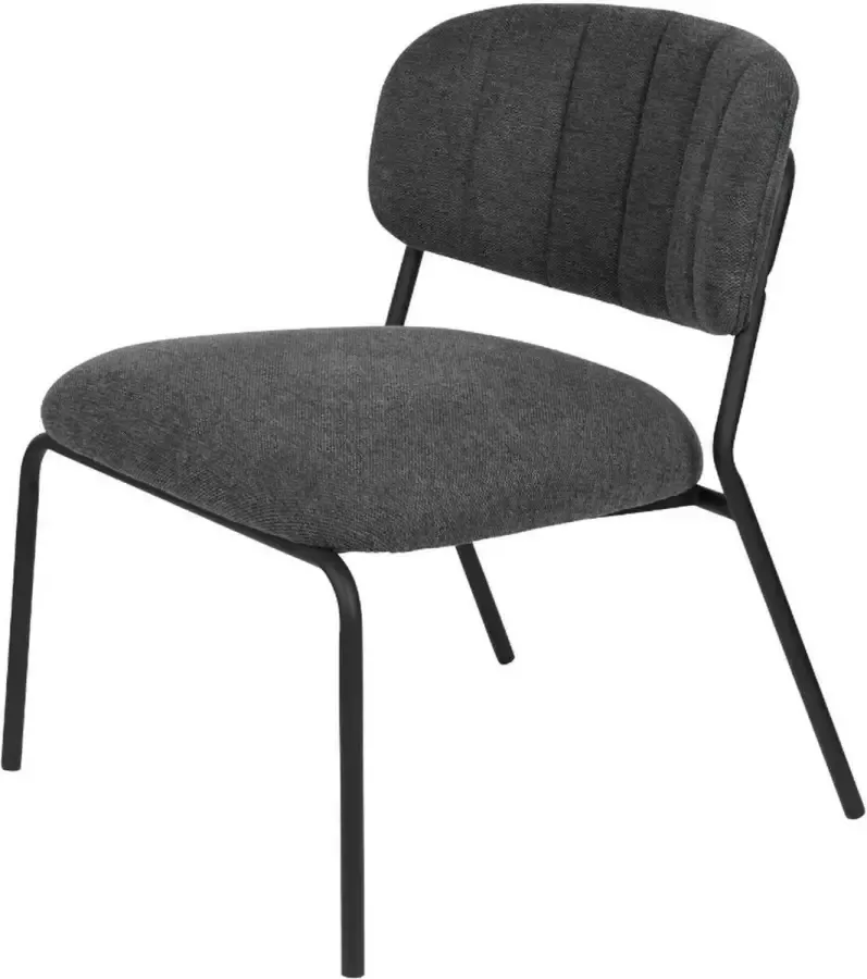 Puur Viken fauteuil donkergrijs zwart (Set van 2)
