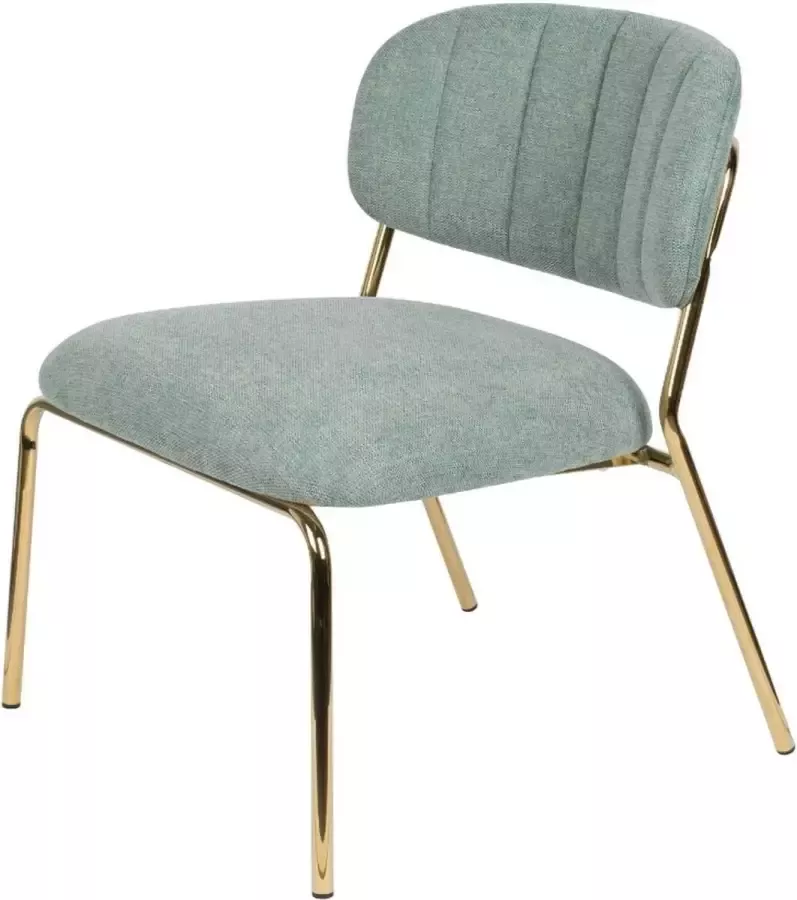 Puur Viken fauteuil lichtgroen goud (Set van 2)