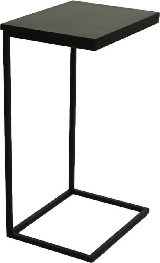 PS-Collection Alyssa Bijzettafel 38x30x65cm Zwart Metaal bijzettafels bijzettafel buiten bijzet tafel bijzettafel metaal met hout bijzettafel vierkant bijzettafel rond bijzettafel industrieel