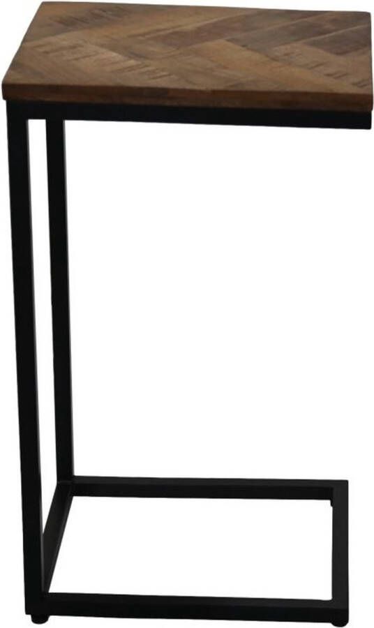 PS-Collection Amy Bijzettafel 30x38x65cm Bruin Zwart Hout Metaal bijzettafels bijzettafel buiten bijzet tafel bijzettafel metaal met hout bijzettafel vierkant bijzettafel rond bijzettafel industrieel - Foto 2