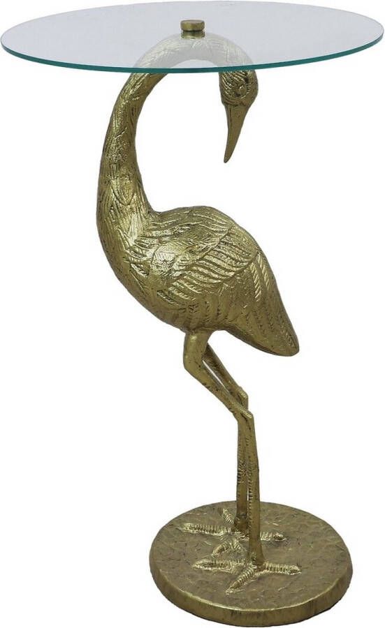 PuurSpirits Ariana Bijzettafel 29x26x66cm Goud Transparant Metaal Glas bijzettafels bijzettafel buiten bijzet tafel bijzettafel metaal met hout bijzettafel vierkant bijzettafel rond bijzettafel industrieel