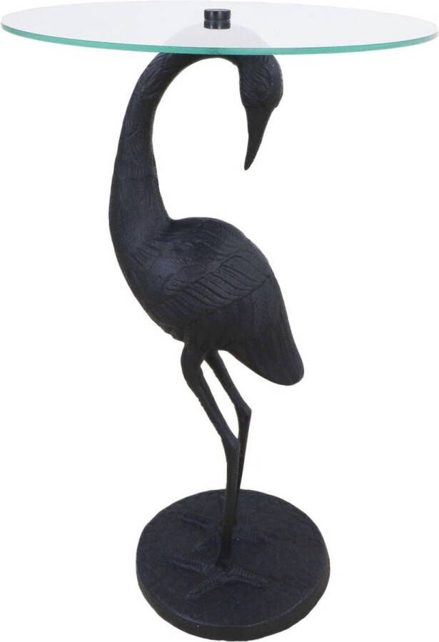 PuurSpirits Ariana Bijzettafel 29x26x66cm Zwart Transparant Metaal Glas bijzettafels bijzettafel buiten bijzet tafel bijzettafel metaal met hout bijzettafel vierkant bijzettafel rond bijzettafel industrieel - Foto 2