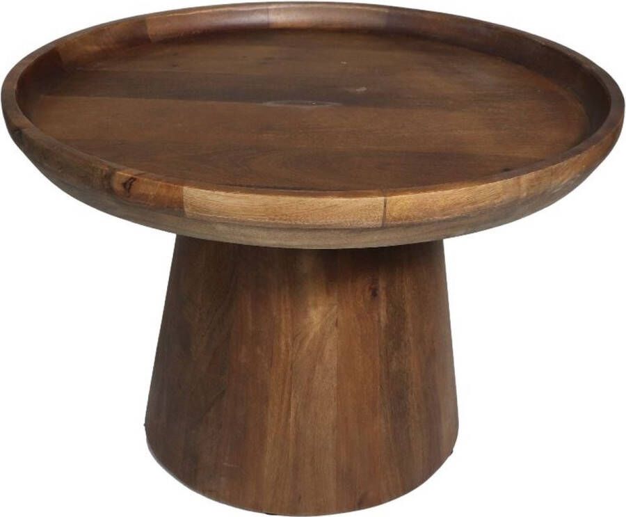 PS-Collection Fisher Bijzettafel Ø60x60x40 cm Bruin Mangohout bijzettafels bijzettafel buiten bijzet tafel bijzettafel metaal met hout bijzettafel vierkant bijzettafel rond bijzettafel industrieel - Foto 2