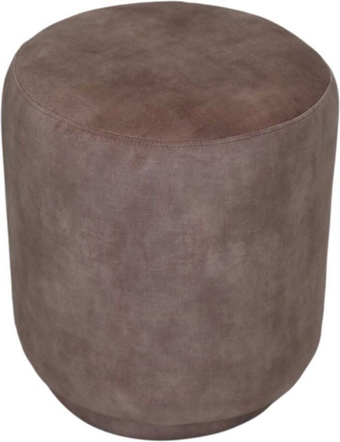 PS-Collection Bolton Poef 37x37x44 cm Lever Velours poef rond velvet zitzak poef rond poef rond grijs poefs rond poef velvet