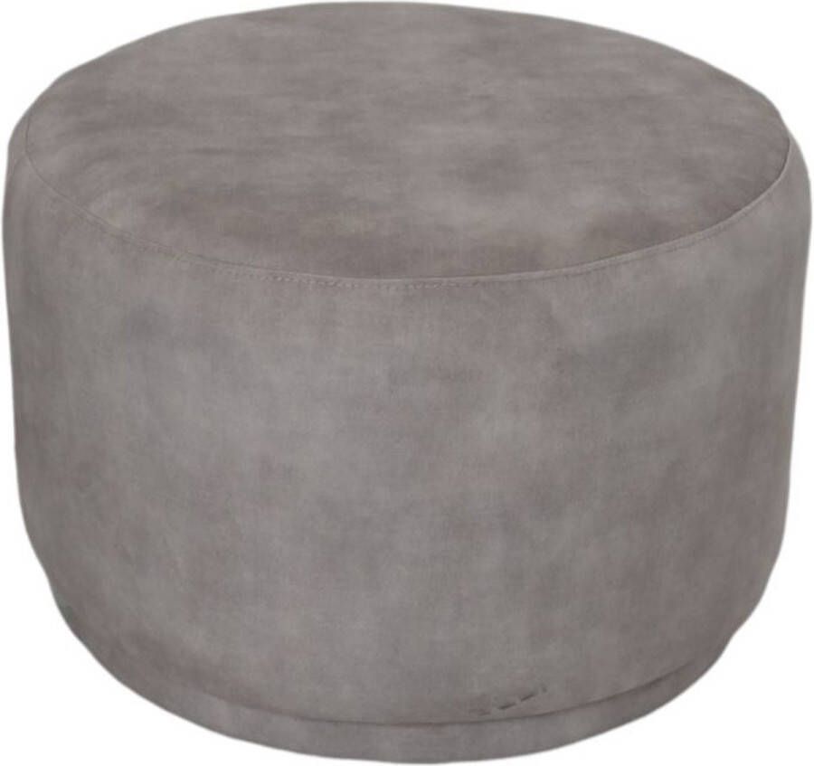 PS-Collection Bolton Poef 55x55x40 Lichtgrijs Velours poef rond velvet zitzak poef rond poef rond grijs poefs rond poef velvet - Foto 2