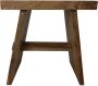 PuurSpirits Byrne Kruk 45x35x45 cm Bruin Teak krukje hout krukjes om op te zitten krukje badkamer krukjes om op te zitten volwassenen krukje make up tafel kruk krukje houten krukje - Thumbnail 2