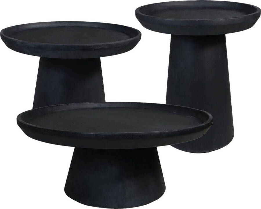 PS-Collection Fisher Salontafel Ø60x60x40 cm Zwart Mangohout salontafels rond salontafels salontafel zwart salon tafel salontafel rond salontafel industrieel salontafel vierkant salontafel marmer salontafel wit - Foto 2