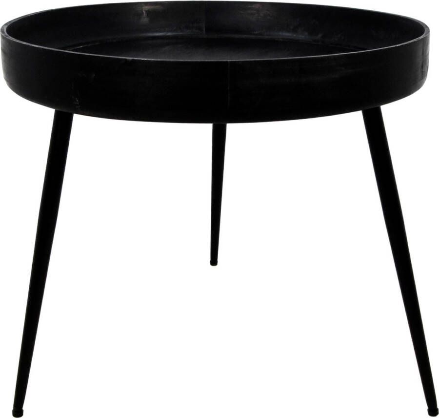 PS-Collection Kitty Bijzettafel ø60x52cm Zwart Mango Metaal bijzettafels bijzettafel buiten bijzet tafel bijzettafel metaal met hout bijzettafel vierkant bijzettafel rond bijzettafel industrieel
