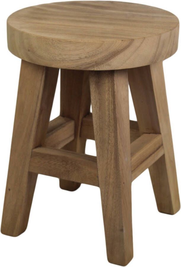 PS-Collection Kruk Brendan ø36x48 cm Bruin Munggur krukje hout krukjes om op te zitten krukje badkamer krukjes om op te zitten volwassenen krukje make up tafel kruk krukje houten krukje