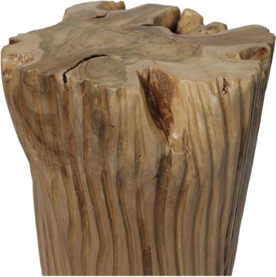 PuurSpirits Kruk Carson 35x35x44 cm Bruin Teakhout krukje hout krukjes om op te zitten krukje badkamer krukjes om op te zitten volwassenen krukje make up tafel kruk krukje houten krukje