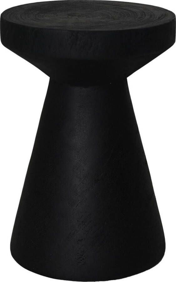 PuurSpirits Kruk Shane 30x30x42 cm Zwart Munggur krukje hout krukjes om op te zitten krukje badkamer krukjes om op te zitten volwassenen krukje make up tafel kruk krukje houten krukje