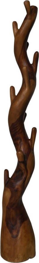 PuurSpirits Kyle Kapstok Enkel 30x30x190cm Bruin Munggur wandkapstok kapstok staand kapstok wandkapstok kapstokken kapstok hangend kapstok zwart