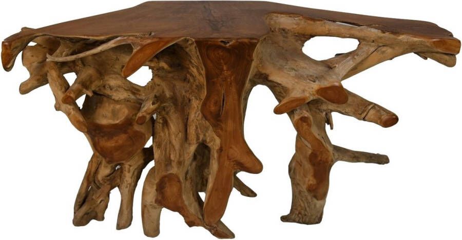 PS-Collection Lucy Bijzettafel 150x40x80cm Bruin Teak Wortelhout bijzettafels bijzettafel buiten bijzet tafel bijzettafel metaal met hout bijzettafel vierkant bijzettafel rond bijzettafel industrieel