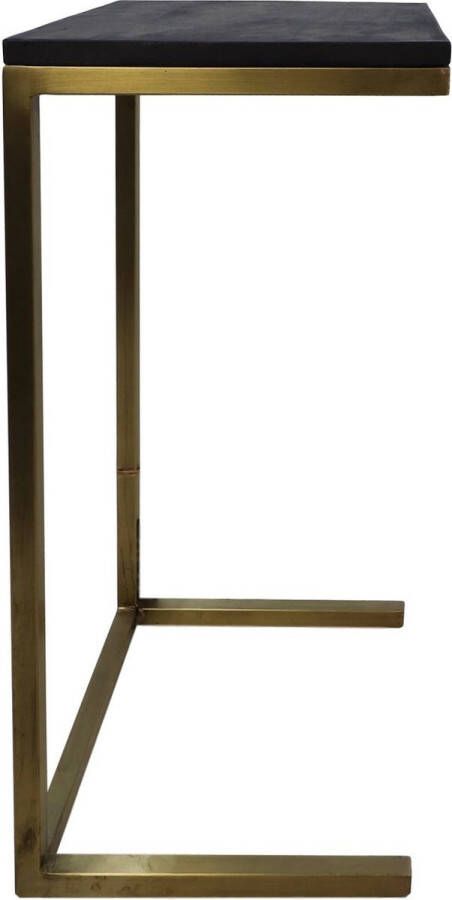 PuurSpirits Mae Bijzettafel 35x30x65cm Zwart Goud Hout Ijzer bijzettafels bijzettafel buiten bijzet tafel bijzettafel metaal met hout bijzettafel vierkant bijzettafel rond bijzettafel industrieel