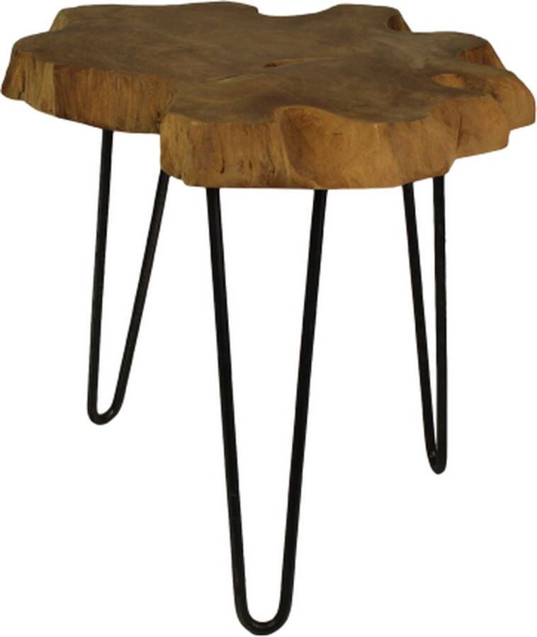 PuurSpirits Miya Salontafel 50x50x50 cm Bruin Zwart Hout Metaal salontafels rond salontafels salontafel zwart salon tafel salontafel rond salontafel industrieel salontafel vierkant salontafel marmer salontafel wit