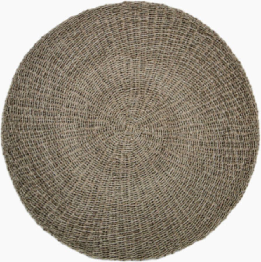 PuurSpirits Myles Vloerkleed ø150cm Bruin Raffia Zeegras vloerkleed rond vloerkleed kinderkamer vloerkleed vintage vloerkleed 160x230 vloerkleed 200x300 vloerkleed laagpolig