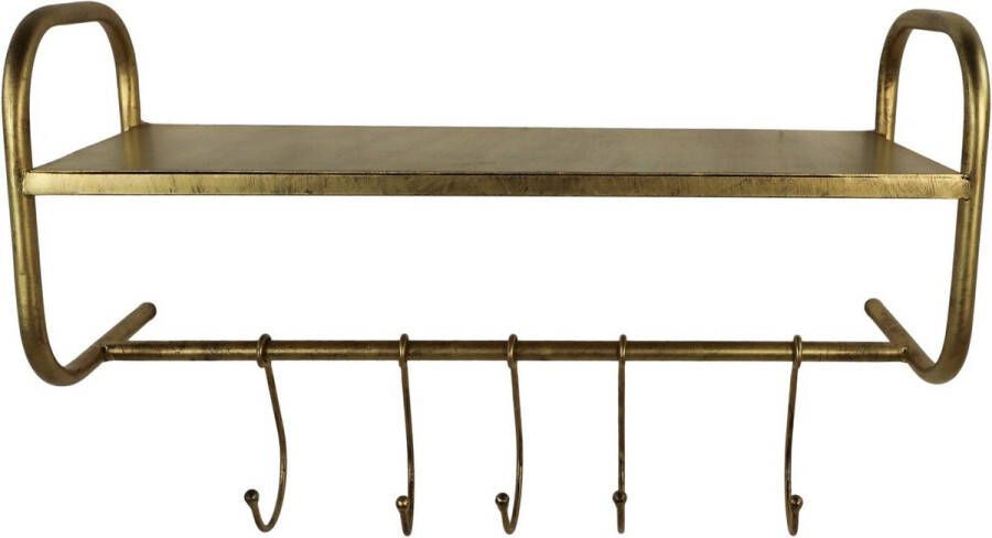 PuurSpirits Phillip Kapstok 65x22x27 cm Goud Metaal wandkapstok kapstokken kapstok wandkapstok kapstok zwart kapstok hangend garderoberek kapstok staand