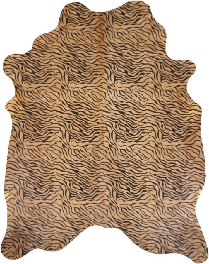 PS-Collection PuurLoom Vloerkleed 200x180cm Tijgerprint Koeienhuid vloerkleed rond vloerkleed kinderkamer vloerkleed laagpolig koeienhuid vloerkleed schapenvacht medicinaal schapenvacht ijsland
