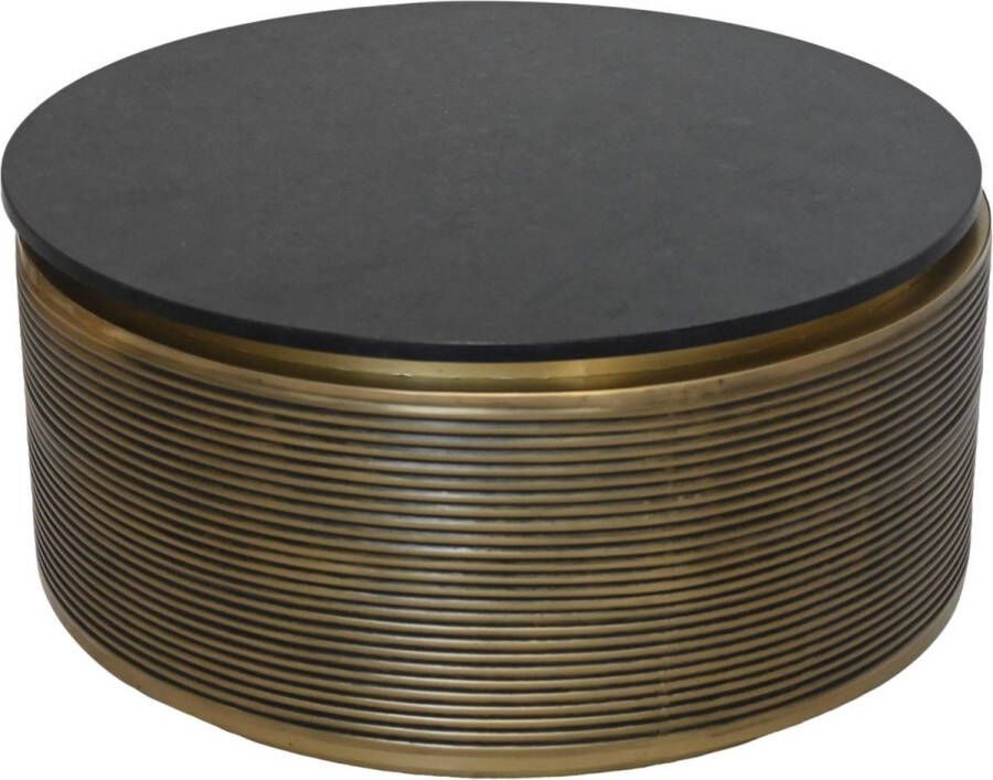 PS-Collection Sadie Salontafel ø80x40 cm Zwart Goud Marmer Metaal salontafels rond salontafels salontafel zwart salon tafel salontafel rond salontafel industrieel salontafel vierkant salontafel marmer salontafel wit